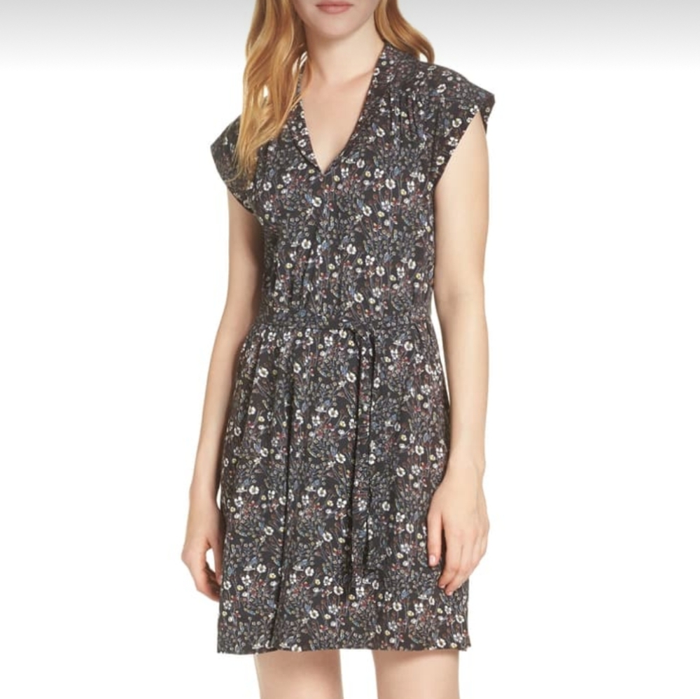 French Connection V-neck Short Busy Dress Purple